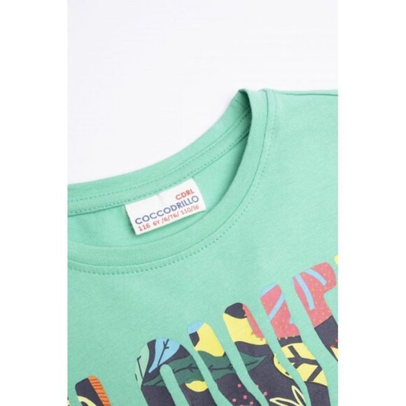 NWT Coccodrillo green long sleeves t-shirt with front print - Picture 3 of 5